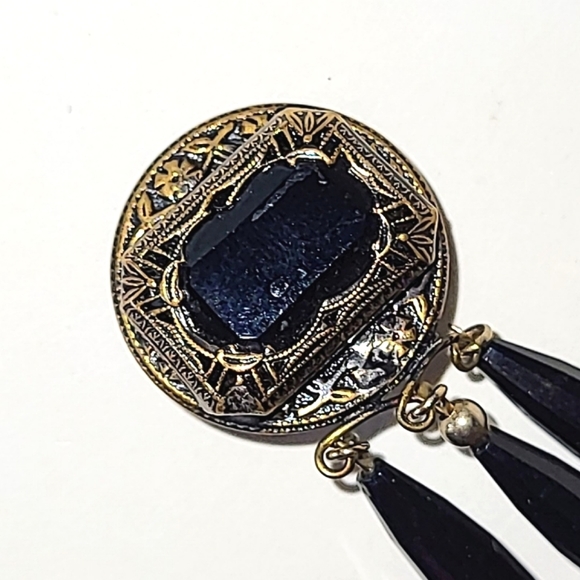 LEWIS SEGAL BLACK DANGLY CLIP EARRINGS - Picture 8 of 9